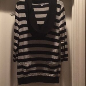 Black and grey long sweater